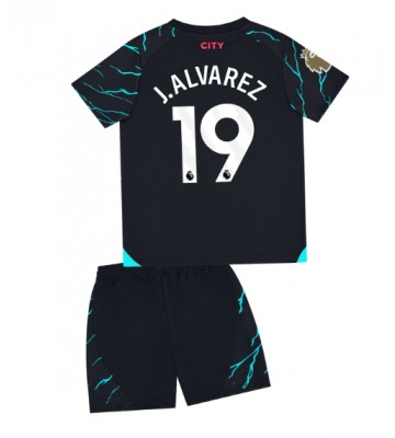 Maillot de foot Manchester City Julian Alvarez #19 Troisième enfant 2023-24 Manches Courte (+ pantalon court)